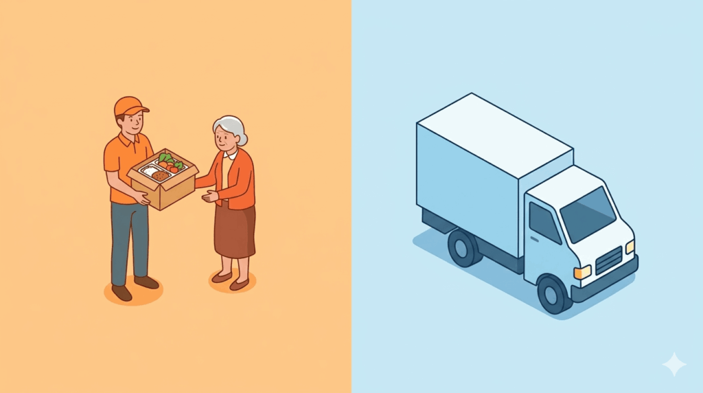 お届け頻度と配送スタッフの違い