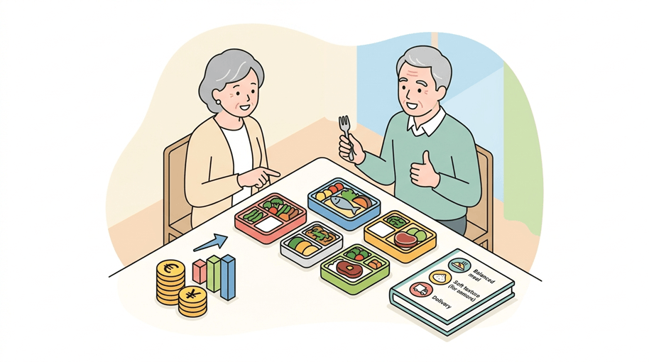 夕食.net（ヨシケイ）の高齢者向け冷凍弁当が食事の悩みを解消できることを解説する記事