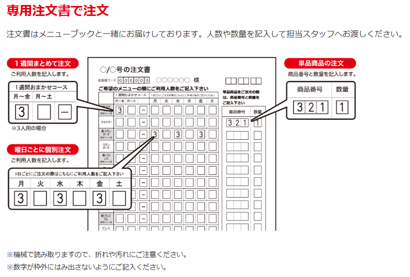 ヨシケイ岐阜専用注文書