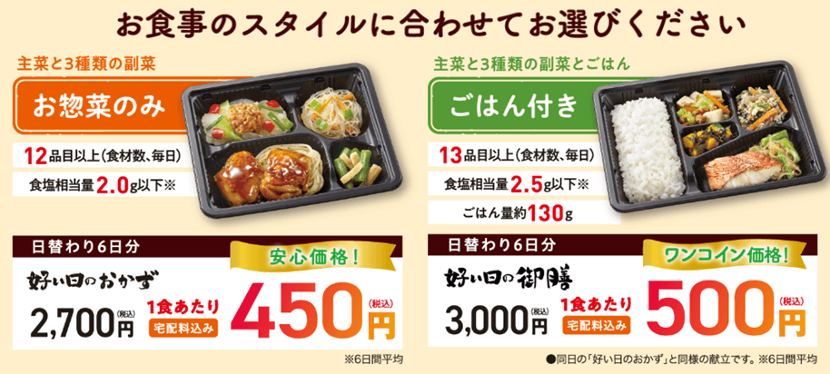 好い日のおかず・好い日の御膳の商品イメージ