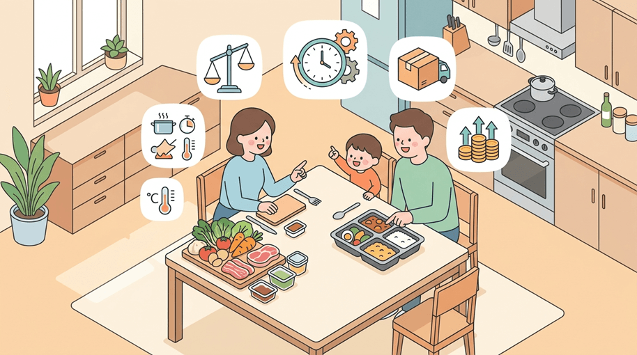 ヨシケイとワタミの宅食ダイレクトを比較！料金・調理の手間・配達方法の違いを解説