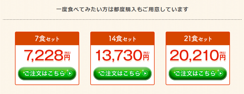 Dr.つるかめキッチン コースのページにある都度購入の注文ボタン